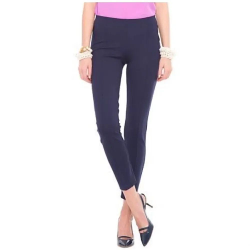 Lilly Pulitzer Navy Blue Travel Vacation Pull-on Cropped Legging Pant Women’s S